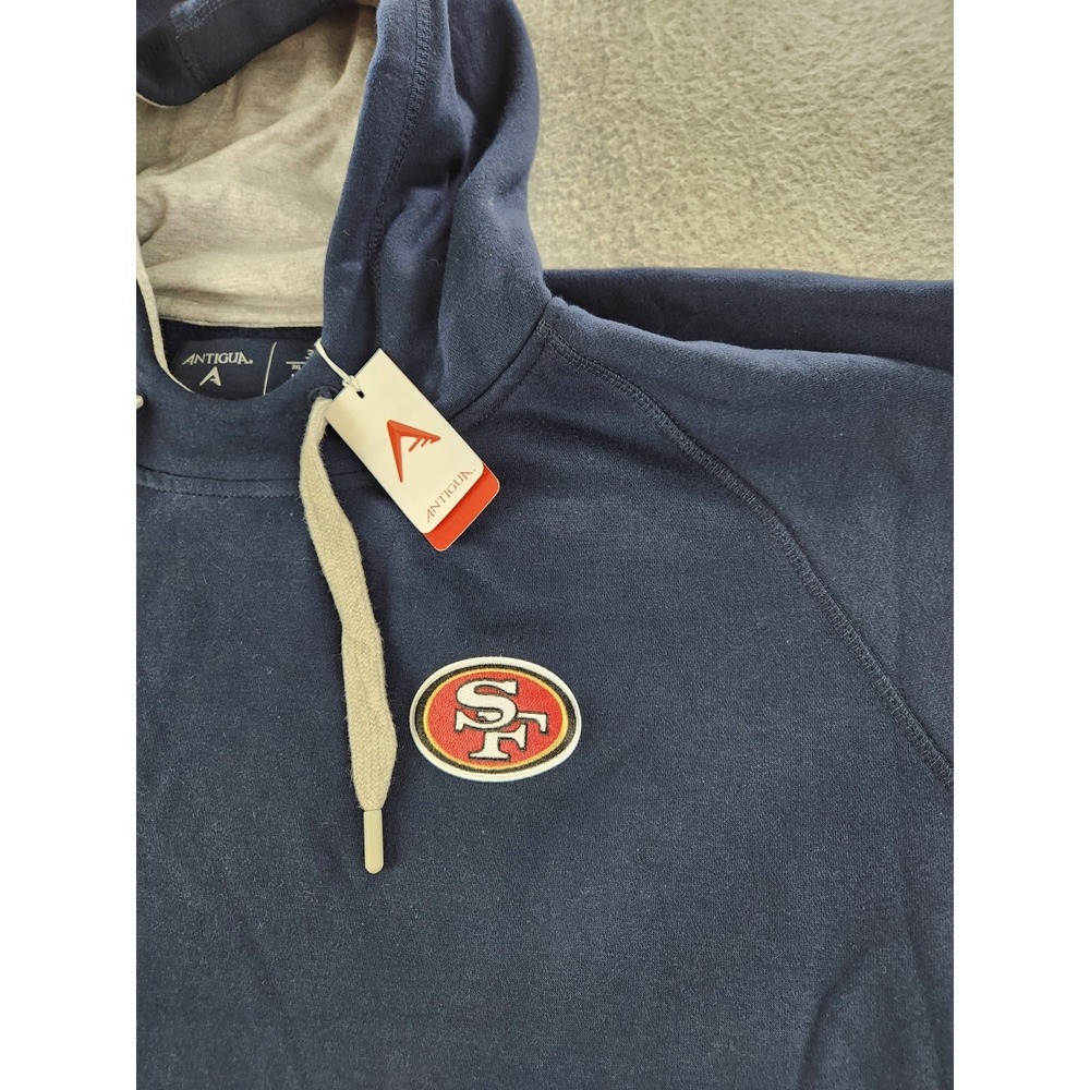 SAN FRANCISCO 49ERS Men's 3XL Antigua Navy Football‎ Logo Sweatshirt Hoodie NWT - Picture 2 of 10